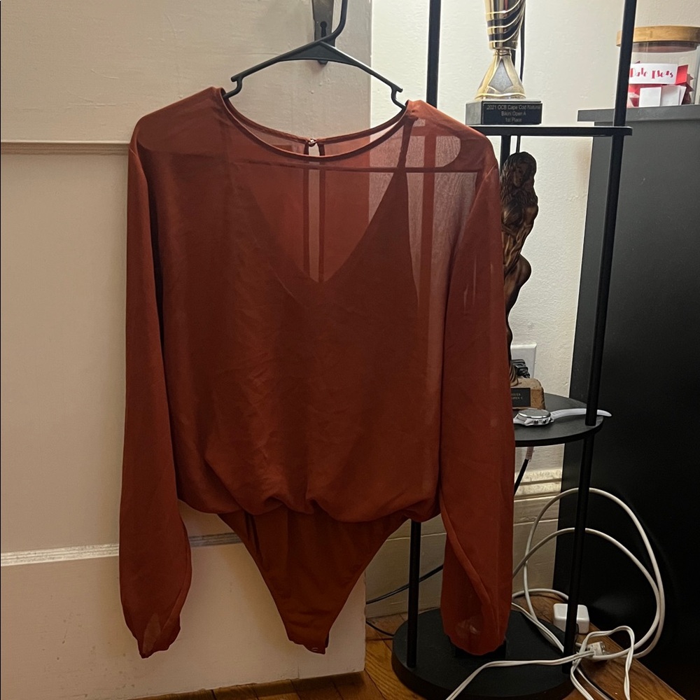 Express Terracotta Long Sleeve Bodysuit